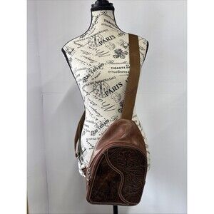Angel Ranch Western Handbag Womens Bea Sling Embossed Brown